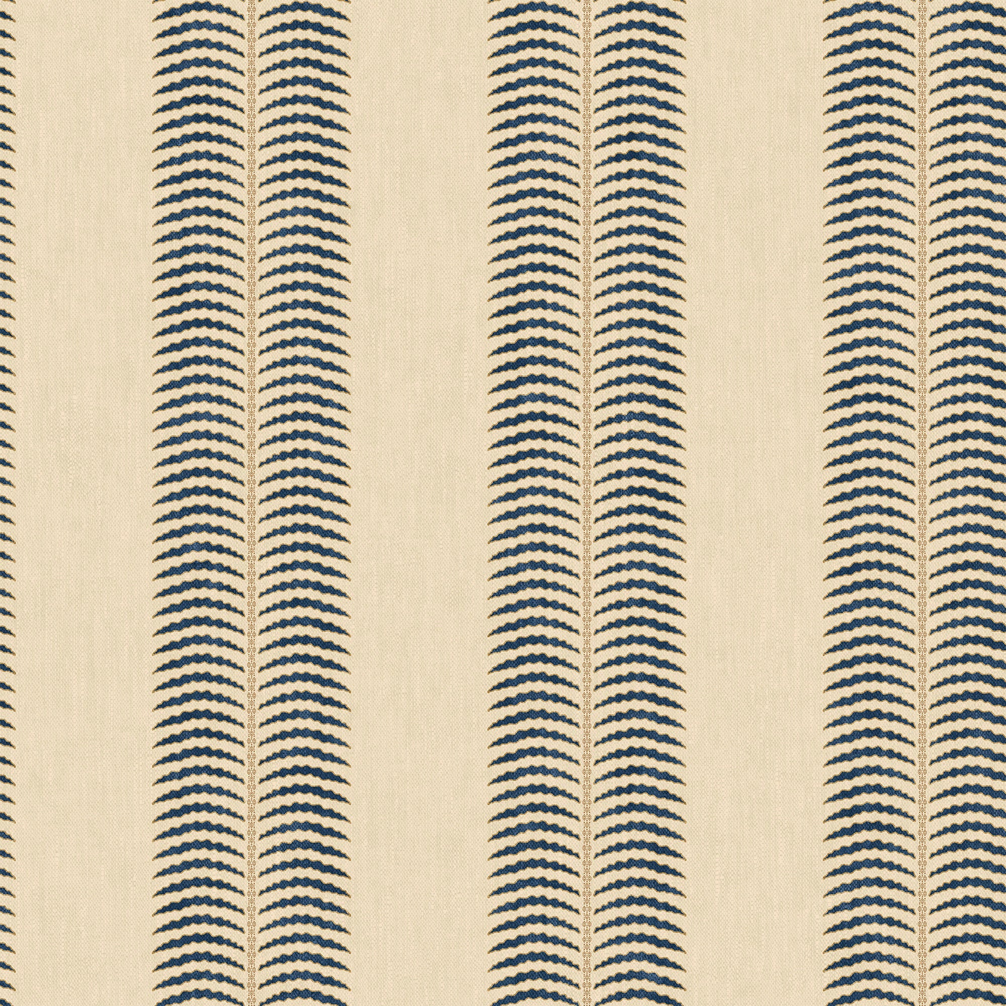149558 Palm Leaf Stripe Cream & Blue Joules AW26 Wallpaper by Joules