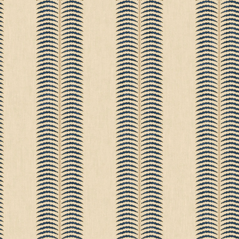 149558 Palm Leaf Stripe Cream & Blue Joules AW26 Wallpaper by Joules