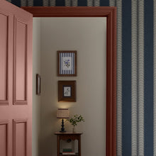 149561 Palm Leaf Stripe Blue Joules AW26 Wallpaper by Joules