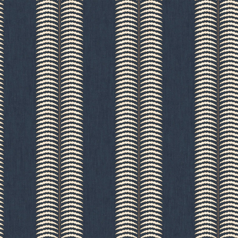 149561 Palm Leaf Stripe Blue Joules AW26 Wallpaper by Joules