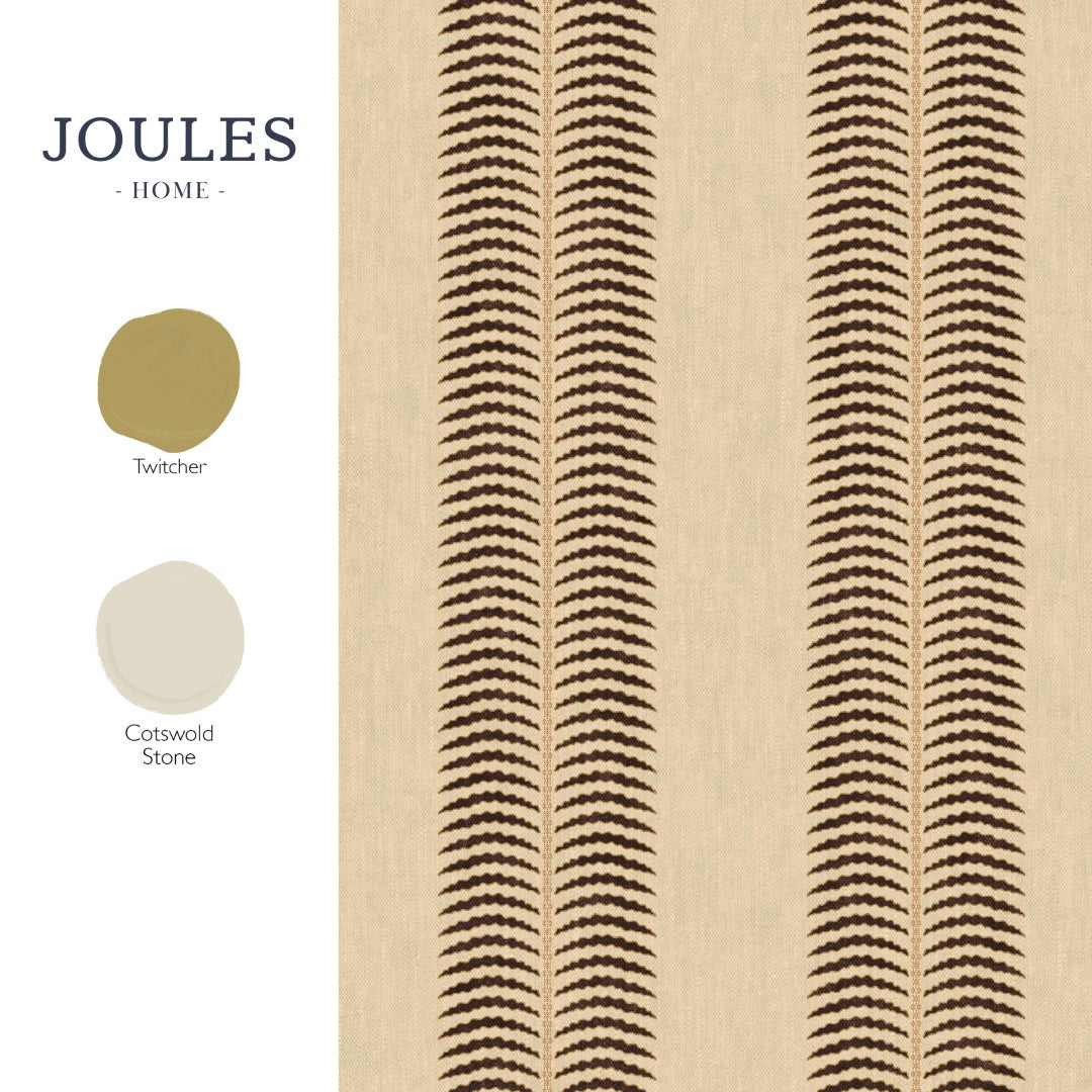 149564 Palm Leaf Stripe Cream & Brown Joules AW26 Wallpaper by Joules