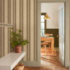 149564 Palm Leaf Stripe Cream & Brown Joules AW26 Wallpaper by Joules