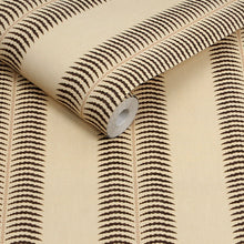 149564 Palm Leaf Stripe Cream & Brown Joules AW26 Wallpaper by Joules