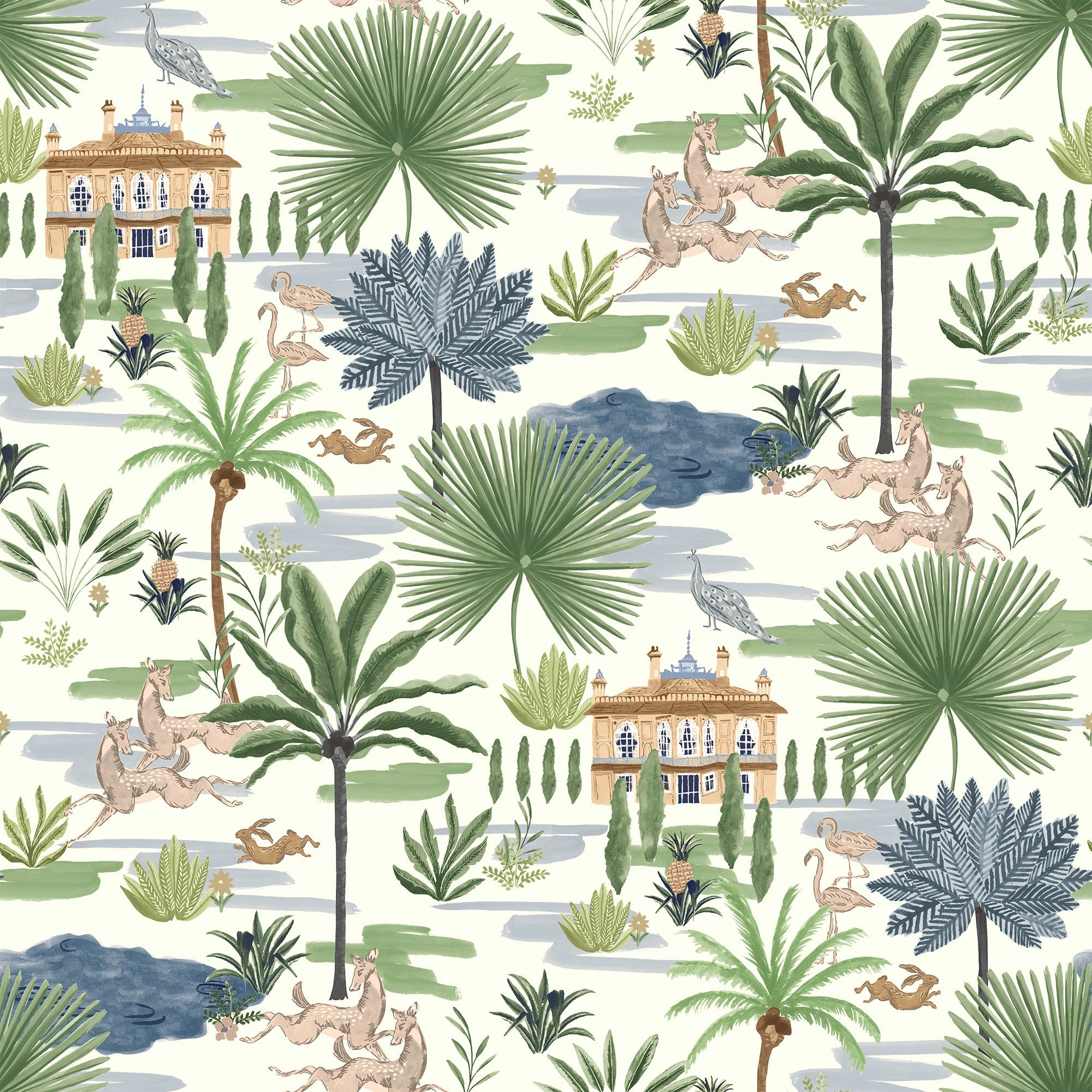 149567 Country House Garden Green Joules AW26 Wallpaper by Joules