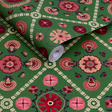 149573 Festival Floral Trellis Green Joules AW26 Wallpaper by Joules