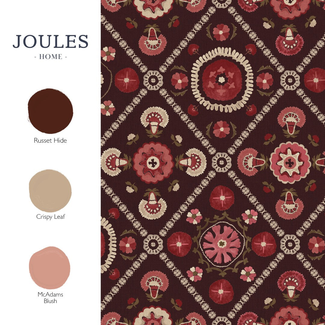 149576 Festival Floral Trellis Red Joules AW26 Wallpaper by Joules