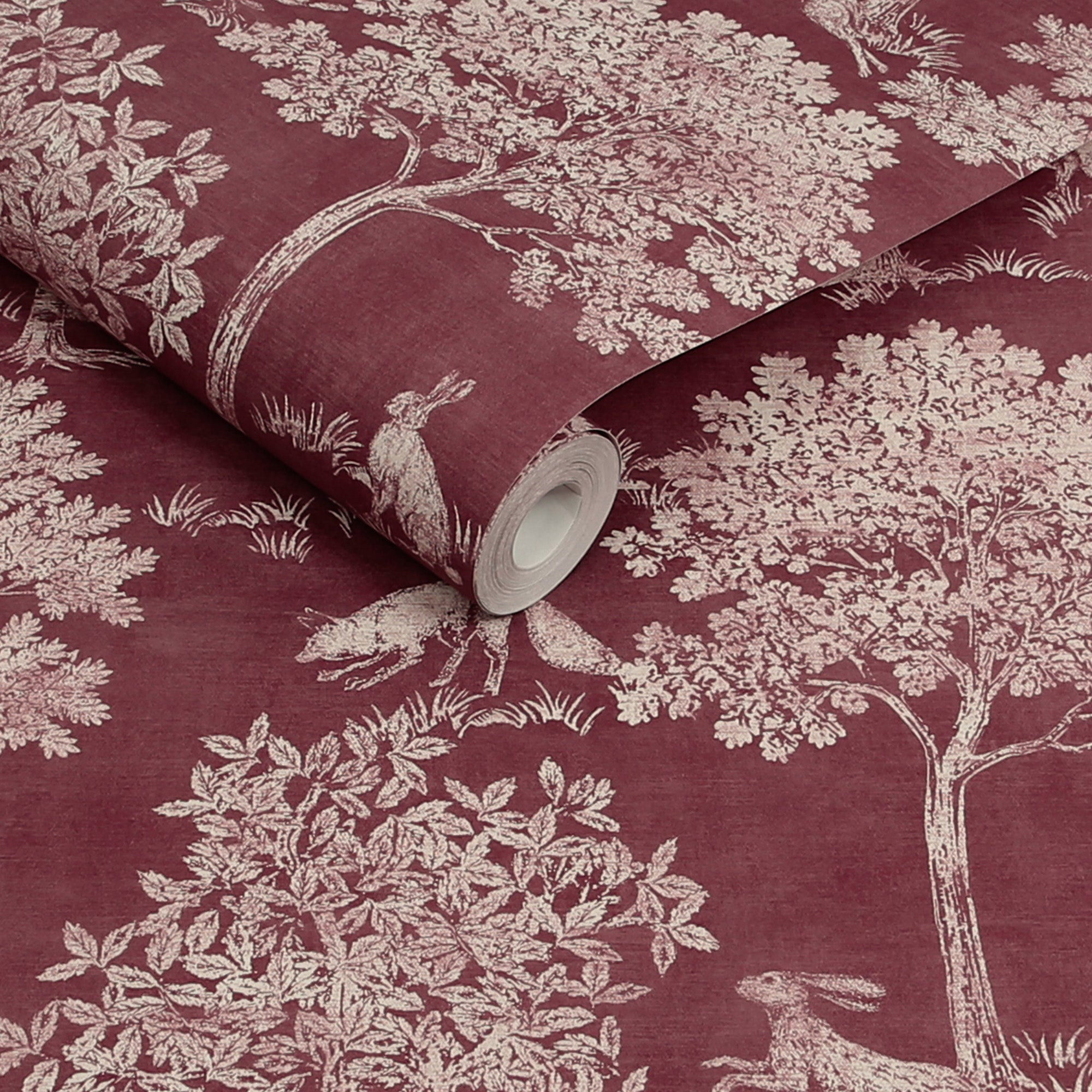 149579 Fox & Hare Red Joules AW26 Wallpaper by Joules