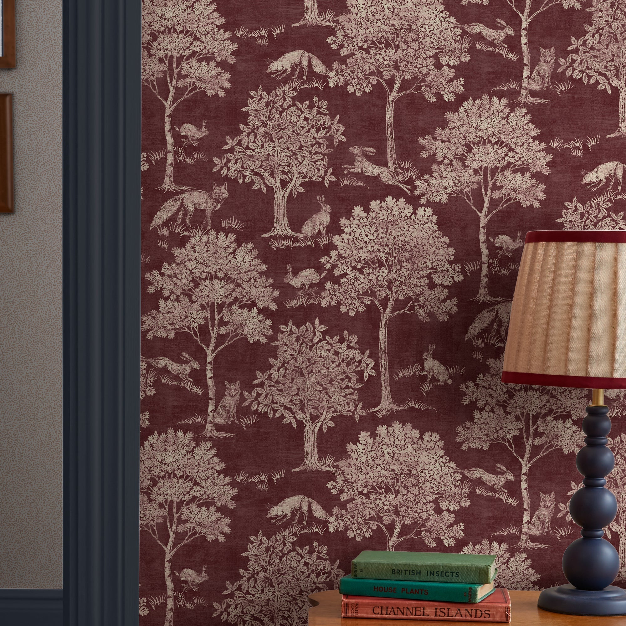 149579 Fox & Hare Red Joules AW26 Wallpaper by Joules