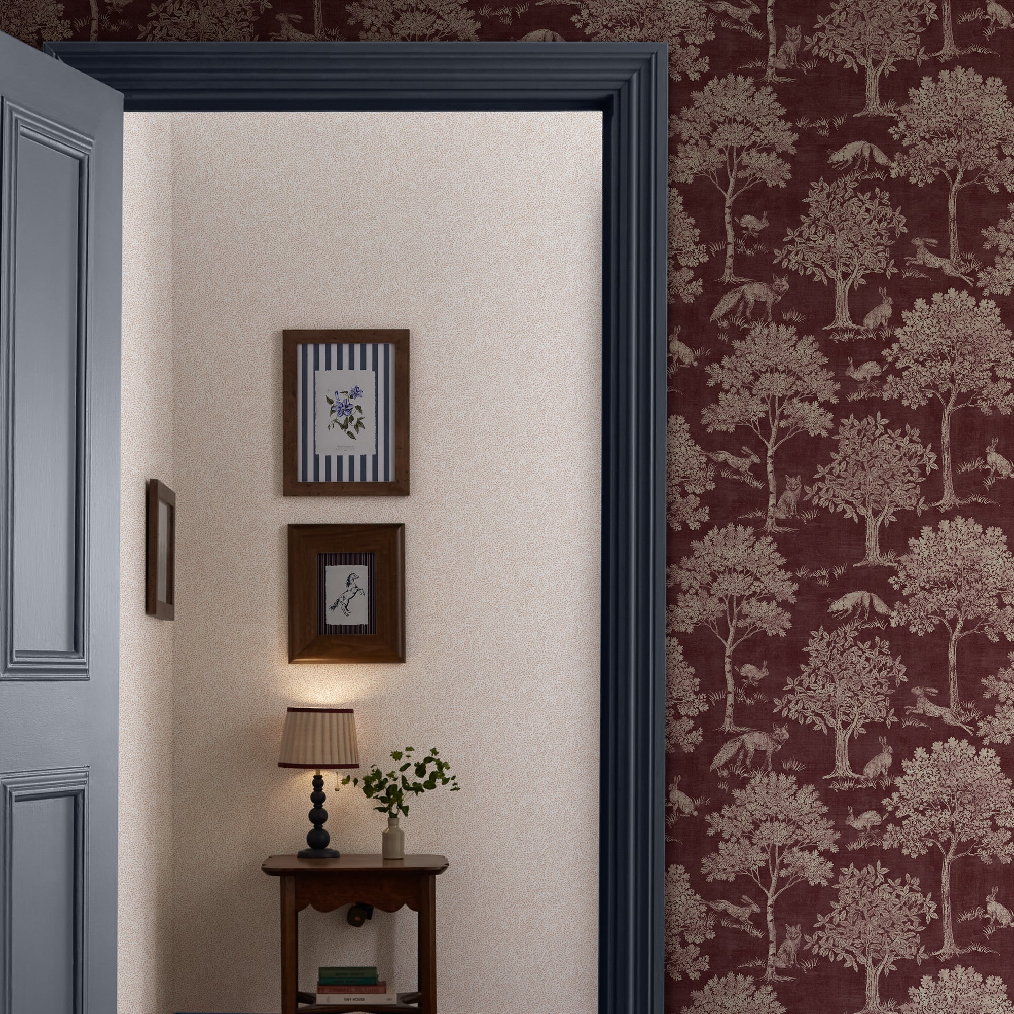 149579 Fox & Hare Red Joules AW26 Wallpaper by Joules
