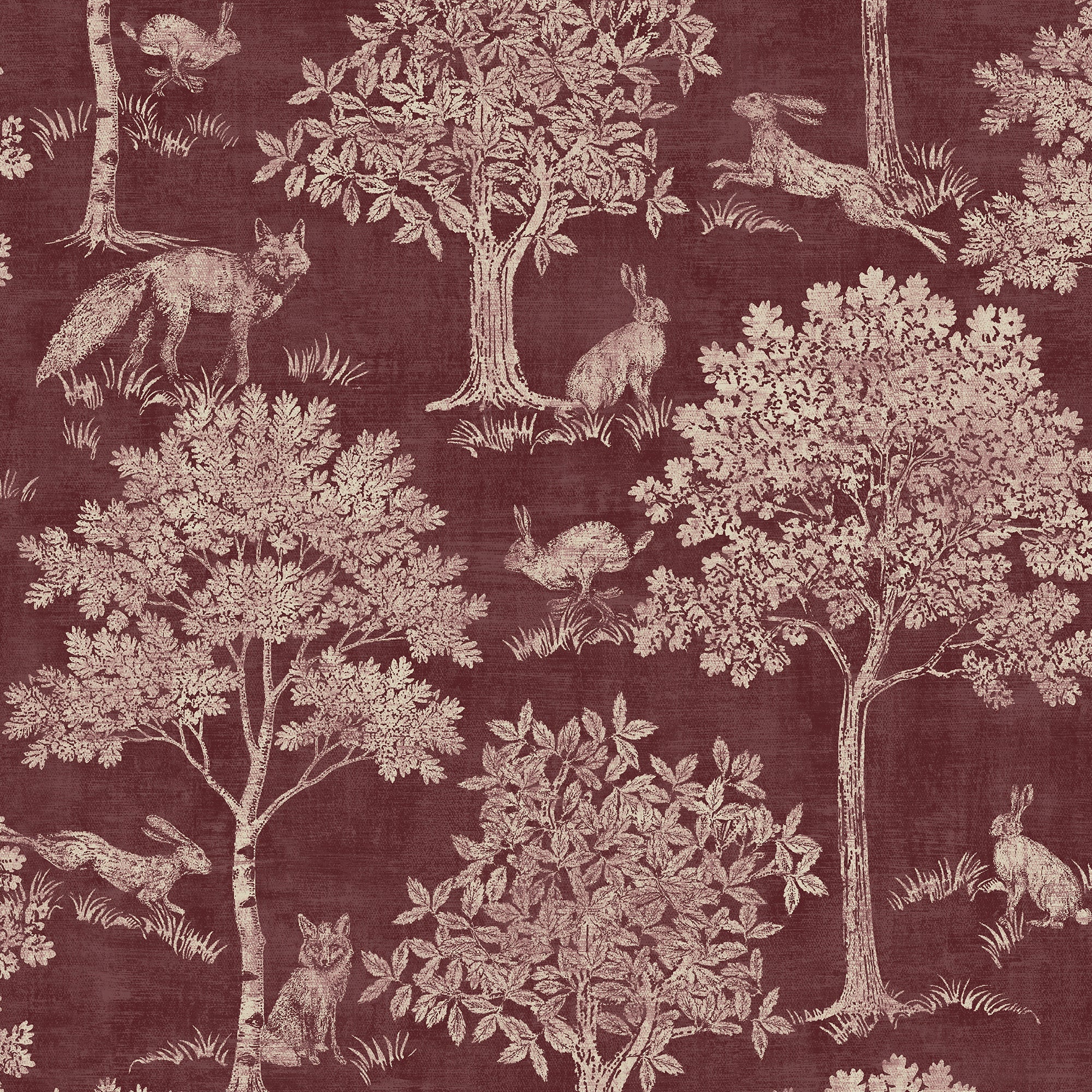149579 Fox & Hare Red Joules AW26 Wallpaper by Joules