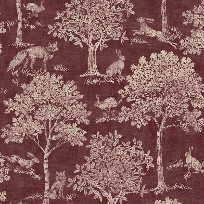 149579 Fox & Hare Red Joules AW26 Wallpaper by Joules
