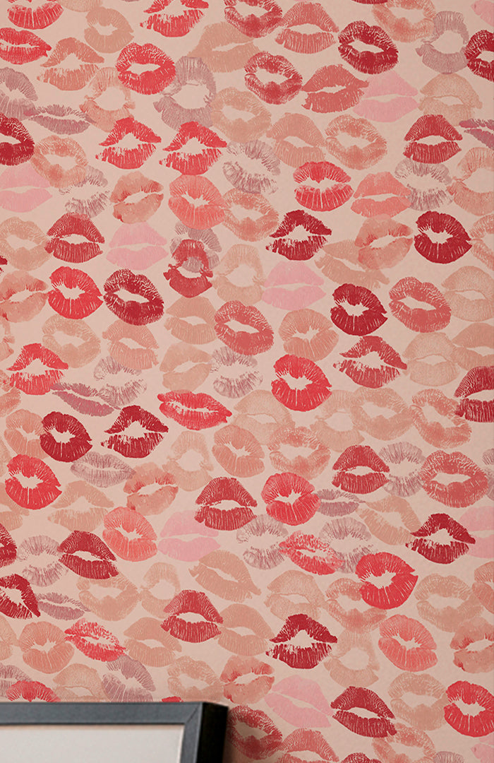 149624 Kiss Me Lipstick Kisses Wallpaper by Rockett St George - room