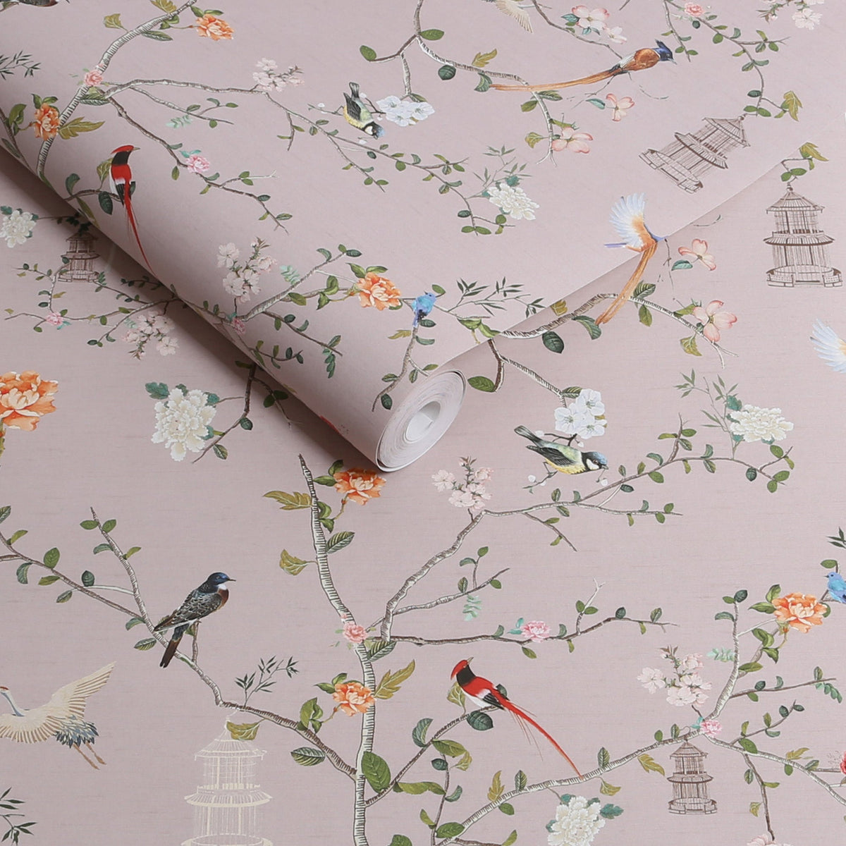 149627 The Secret Garden Chinoiserie Dusty Lilac Wallpaper by Rockett St George - roll