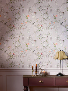 149627 The Secret Garden Chinoiserie Dusty Lilac Wallpaper by Rockett St George - detail