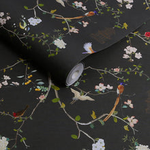 149628 The Secret Garden Chinoiserie Black Ink Wallpaper by Rockett St George - roll