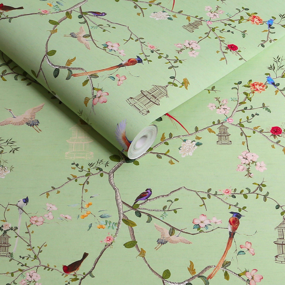 149631 The Secret Garden Chinoiserie Green Tea Wallpaper by Rockett St George - roll