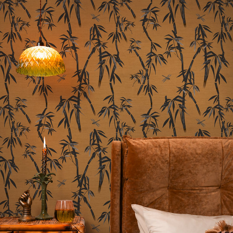 149632 Wham Bamboo Golden Hour Noir Wallpaper by Rockett St George - room
