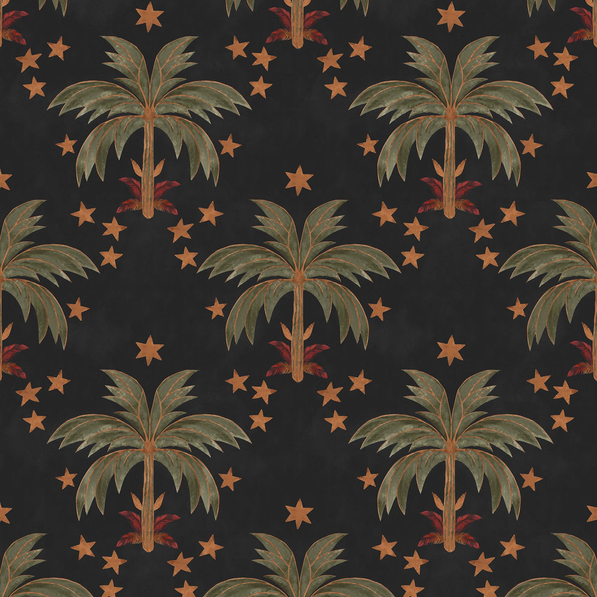 149635 Midnight Palms Noir Wallpaper by Rockett St George - flat