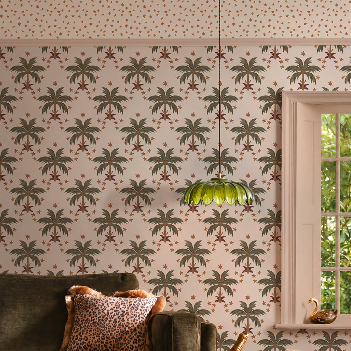 149636 Midnight Palms Ivory Wallpaper by Rockett St George - room