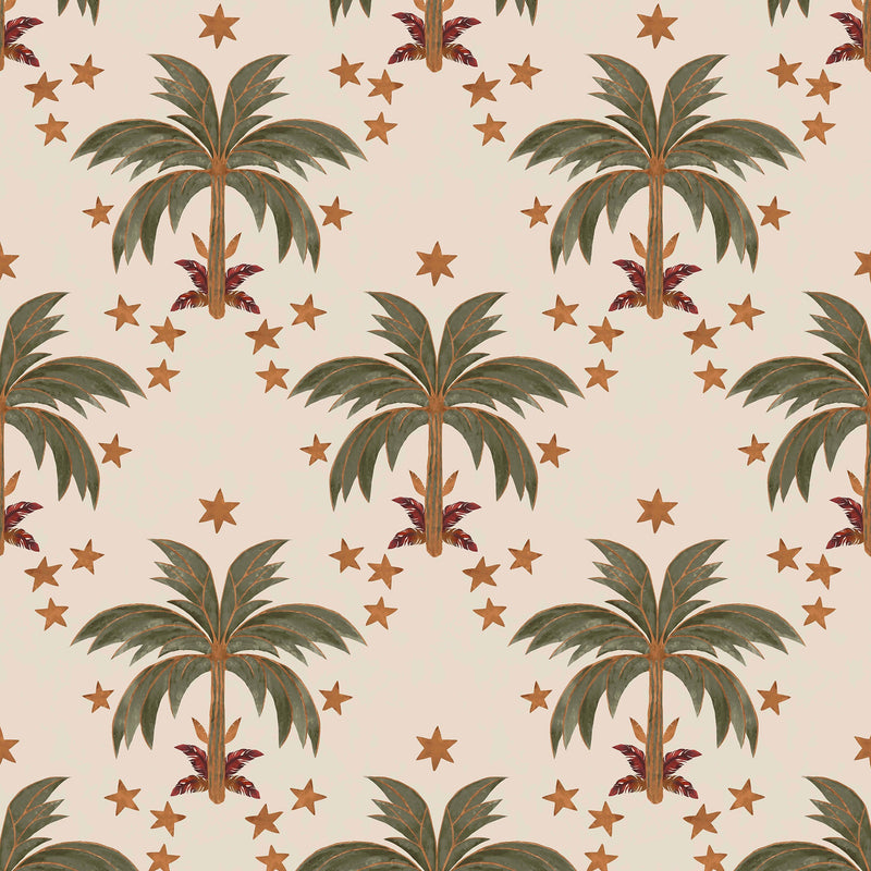149636 Midnight Palms Ivory Wallpaper by Rockett St George - flat