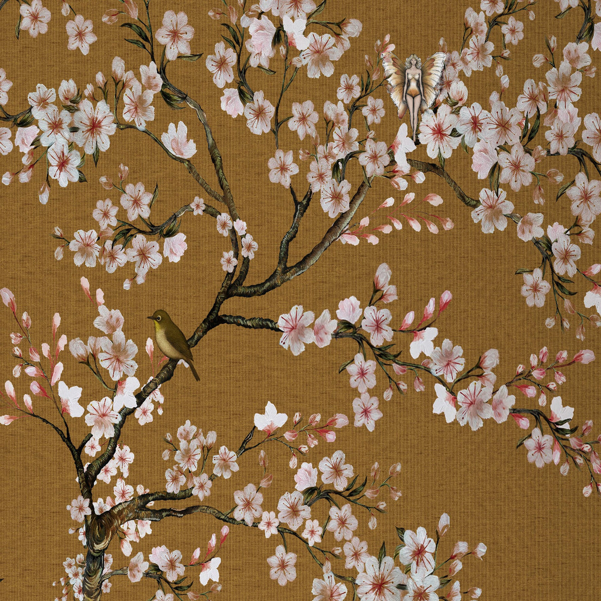 150156FXST Blossom Mischief Antique Gold Mural by Rockett St George - room