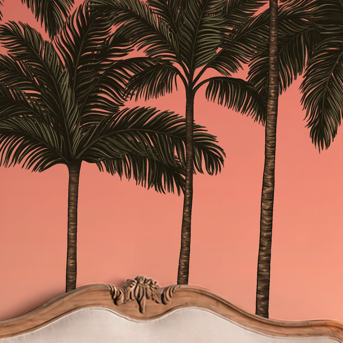 150178FXST Palm Paradiso Coral Mural by Rockett St George - room