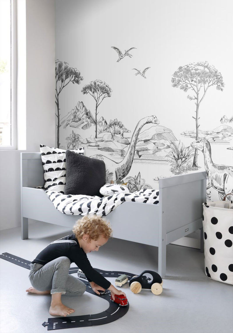 154-159063 Prehistoric Mural Forest Friends Wallpaper By Today Interiors