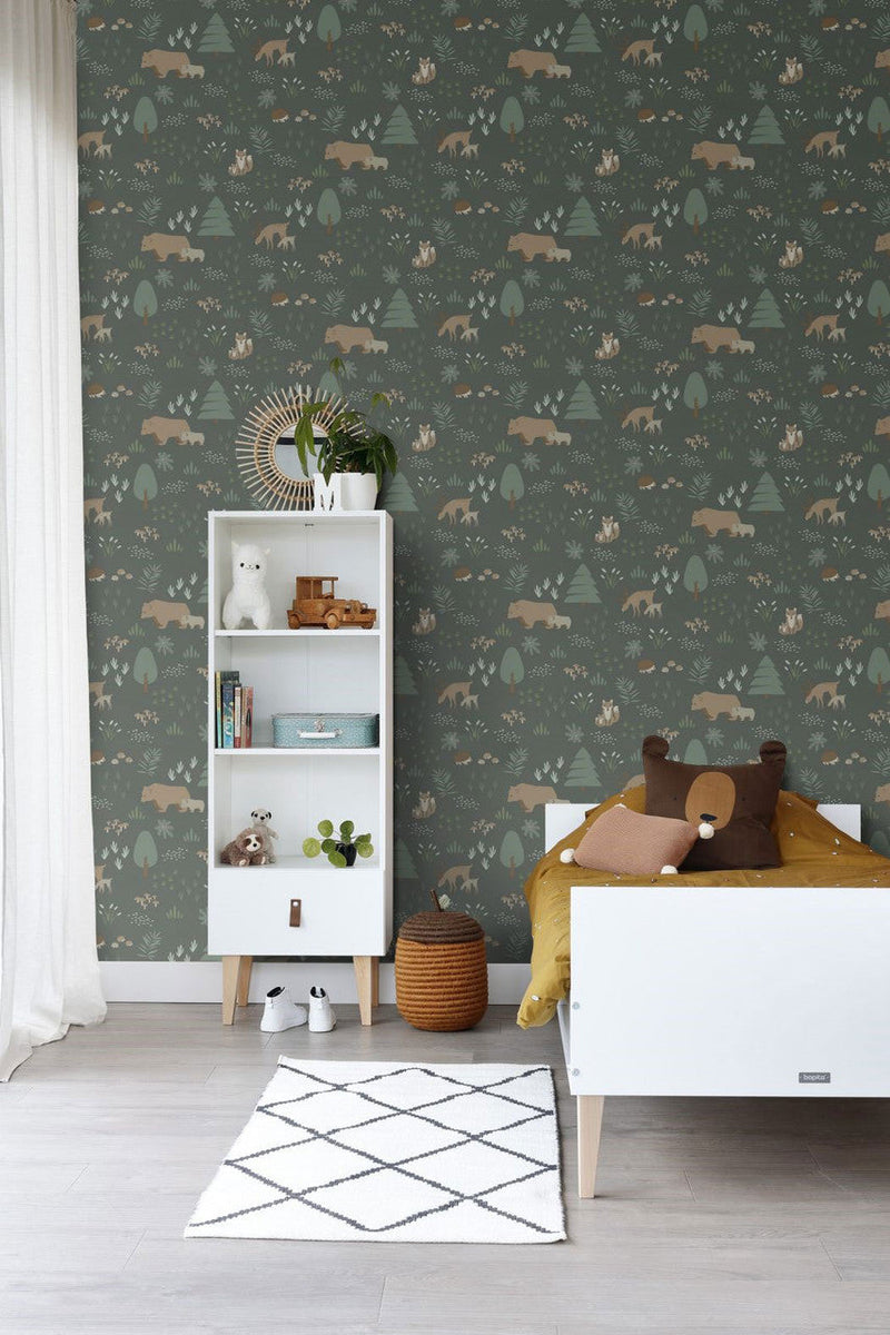 157-139249 Woods Forest Friends Wallpaper By Today Interiors
