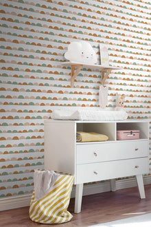 157-139267 Hilly Stripe Forest Friends Wallpaper By Today Interiors