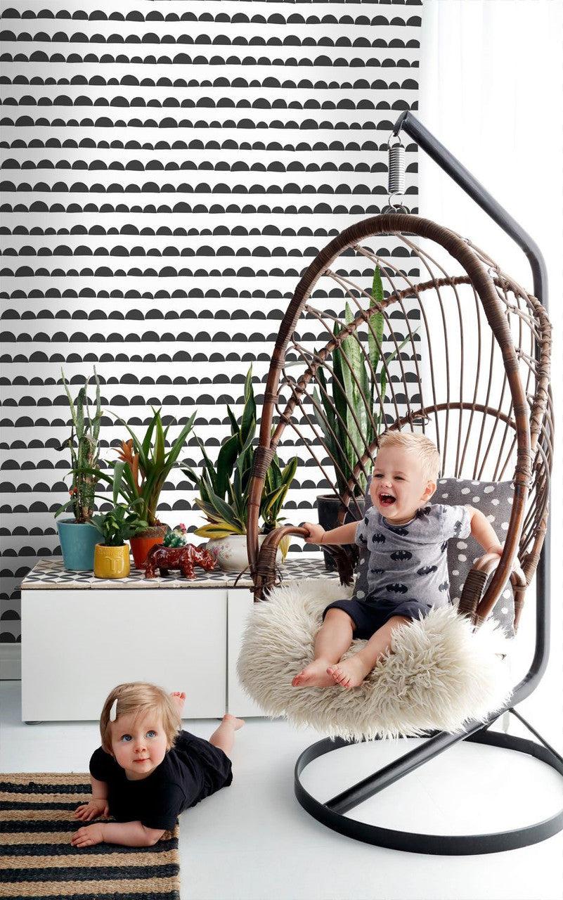 157-139268 Hilly Stripe Forest Friends Wallpaper By Today Interiors