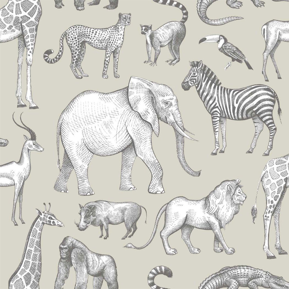 157-139270 Zoo Forest Friends Wallpaper By Today Interiors