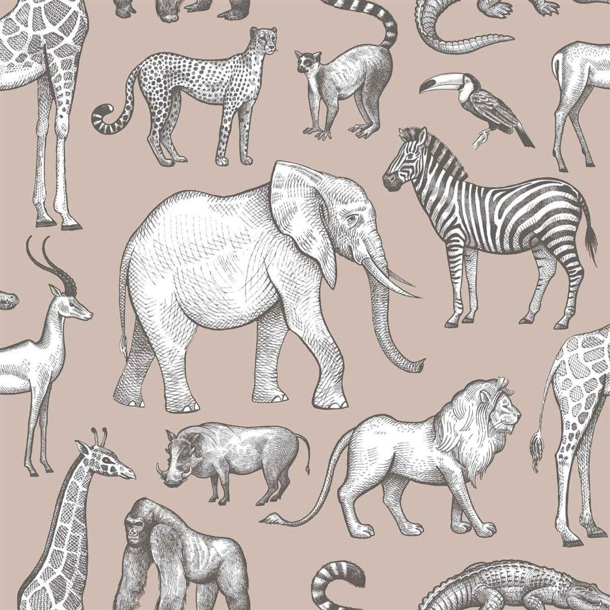 157-139271 Zoo Forest Friends Wallpaper By Today Interiors