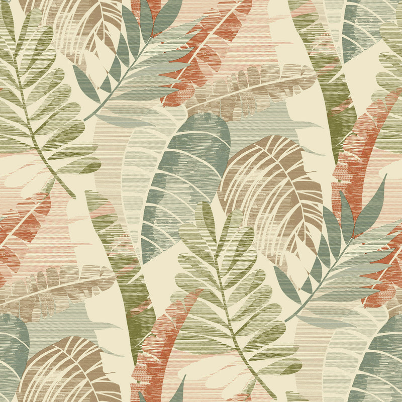 1600 Sarika Leaf Cream Green Wallpaper by Belgravia
