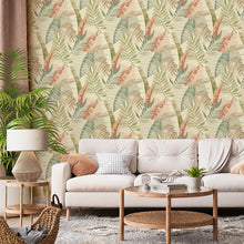 1600 Sarika Leaf Cream Green Wallpaper by Belgravia