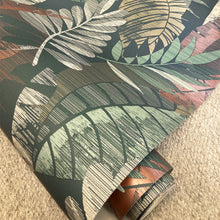 1603 Sarika Leaf Green & Orange Wallpaper by Belgravia