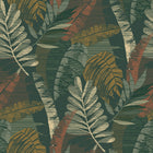 1603 Sarika Leaf Green & Orange Wallpaper by Belgravia