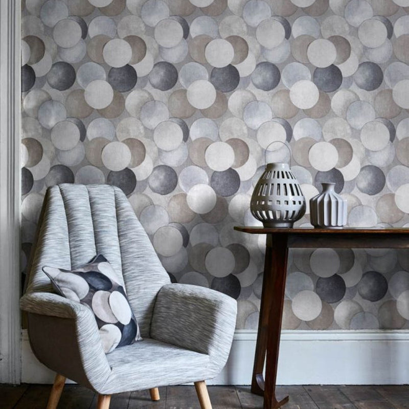 1677-908 Grayson Perspective Pewter Wallpaper by Prestigious Textiles