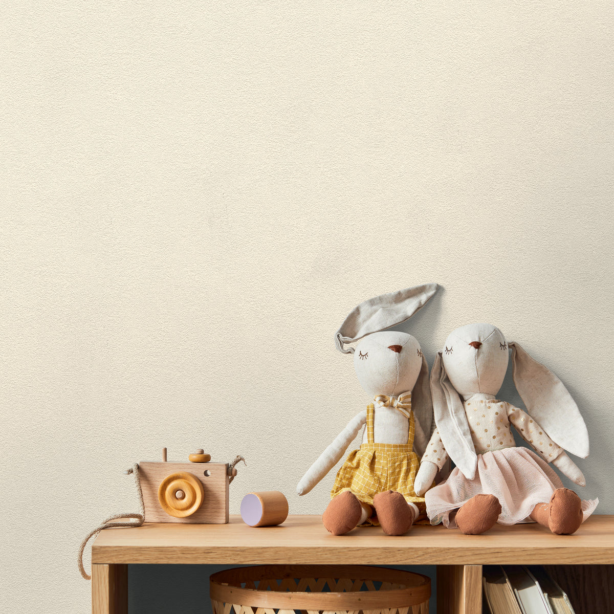 Plain White Kids Studio Wallpaper by A S Creation - flat
