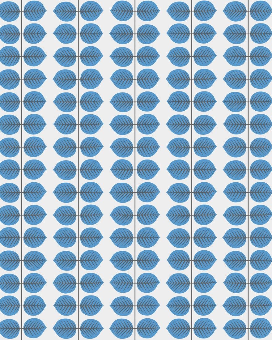 1752 Stig Lindberg Berså Blue and White Wallpaper by Boråstapeter