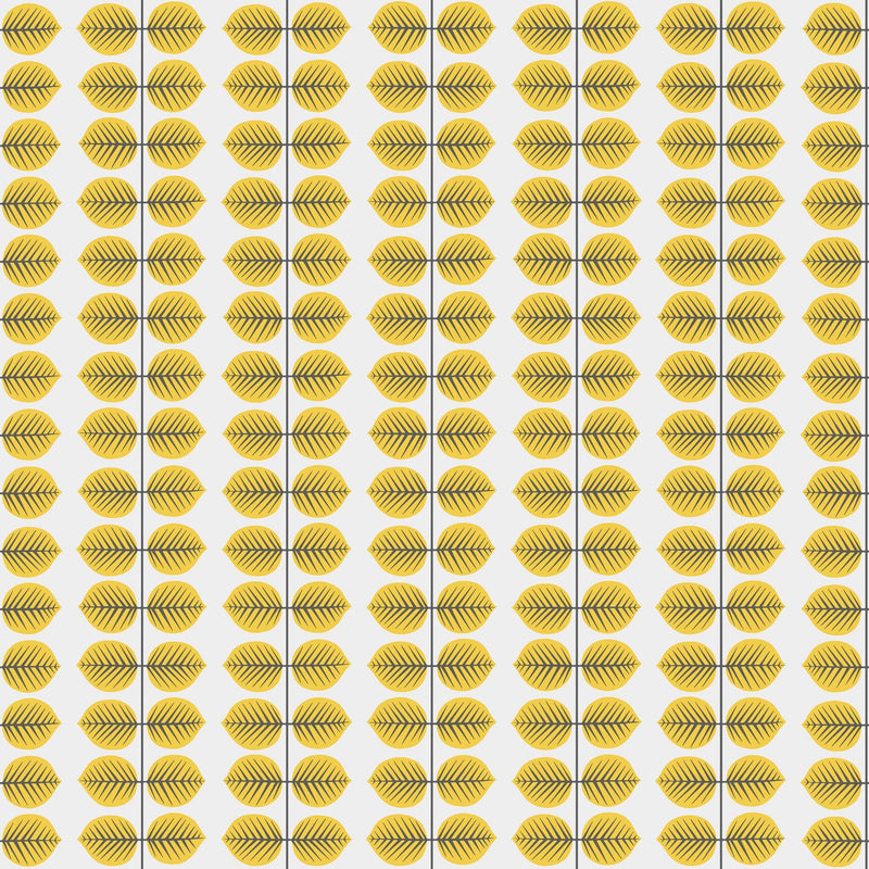 1753 Stig Lindberg Berså Yellow and White Wallpaper by Boråstapeter