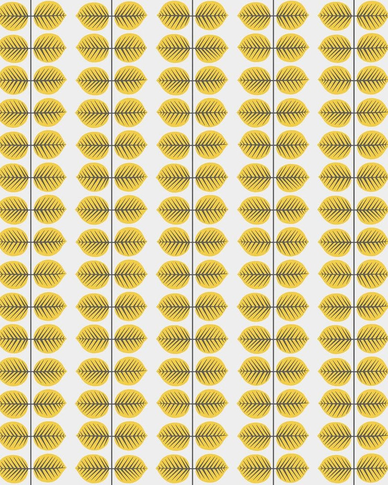 1753 Stig Lindberg Berså Yellow and White Wallpaper by Boråstapeter