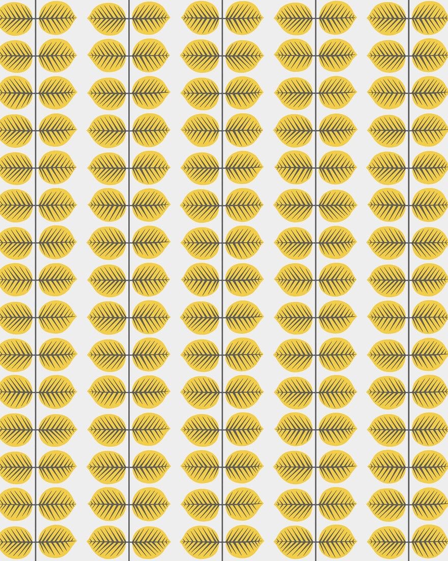 1753 Stig Lindberg Berså Yellow and White Wallpaper by Boråstapeter