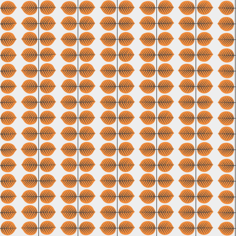 1754 Stig Lindberg Berså Orange and White Wallpaper by Boråstapeter