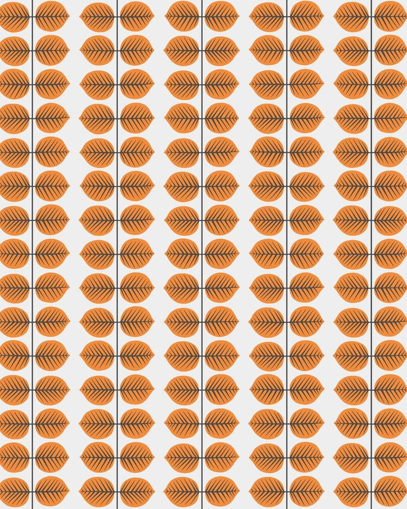 1754 Stig Lindberg Berså Orange and White Wallpaper by Boråstapeter