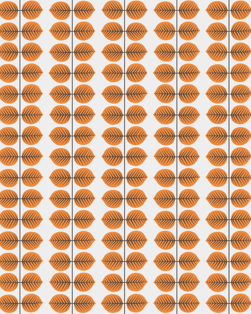 1754 Stig Lindberg Berså Orange and White Wallpaper by Boråstapeter