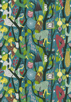 1756 Stig Lindberg Melodi Multi and Blue Wallpaper by Boråstapeter