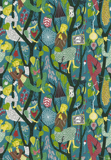 1756 Stig Lindberg Melodi Multi and Blue Wallpaper by Boråstapeter