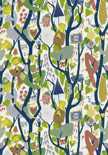 1757 Stig Lindberg Melodi Multi and White Wallpaper by Boråstapeter