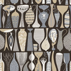 1758 Stig Lindberg Pottery Black and Multi Wallpaper by Boråstapeter