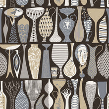 1758 Stig Lindberg Pottery Black and Multi Wallpaper by Boråstapeter